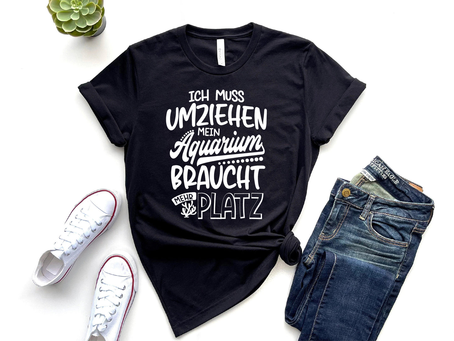 T-Shirt Damen (Ich muss umziehen, mein Aquarium braucht mehr Platz)